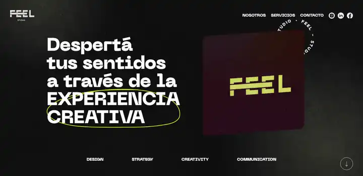 Recorrido del sitio web de Feel Creative de principio a fin